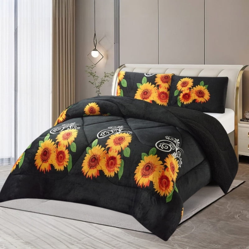 Genérico - Plumon De Invierno Plush Liso Con Chiporro De 2 Plazas + 2 Fundas Para Almohada Cipi2p-66