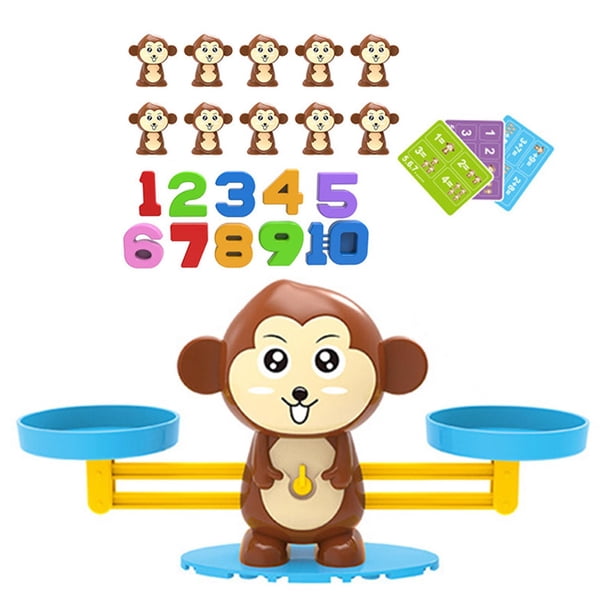 Juego de matemáticas Monkey Balance, juguete para niños, divertido e interactivo, juguete de matemáticas para aprendizaje temprano para niños de 3 a 5