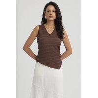 Fashionspark - Polera Mujer Recogido Café Oscuro