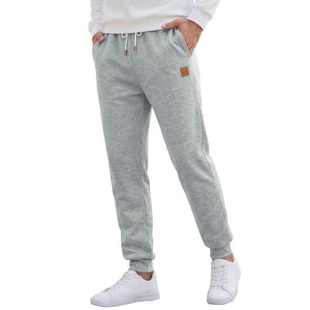 INSPIRE CHIC Pantalones de Jogging para Hombre con Cintura Elástica y Cordón Ajustable, Cómodos para el Gimnasio, Talla 34, Gris