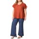 thumbnail image 1 of GRACIA Y GRANDEZA Blusa Casual de Mujer Talla Grande para Escuela, Colegio, Pascua, Verano con Hombro Fruncido, Textura Jacquard, Manga con Volantes, Cuello en V, Talla 3X Naranja Rojo, 1 of 6