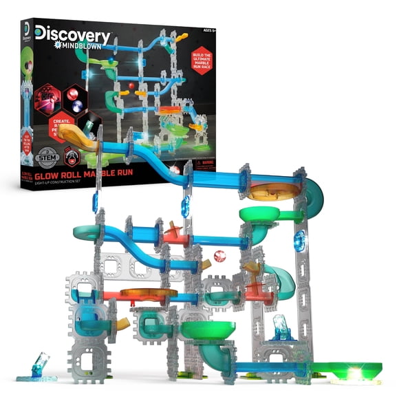 Set de Pista de Canicas Discovery Kids Glow Race 92 piezas STEM