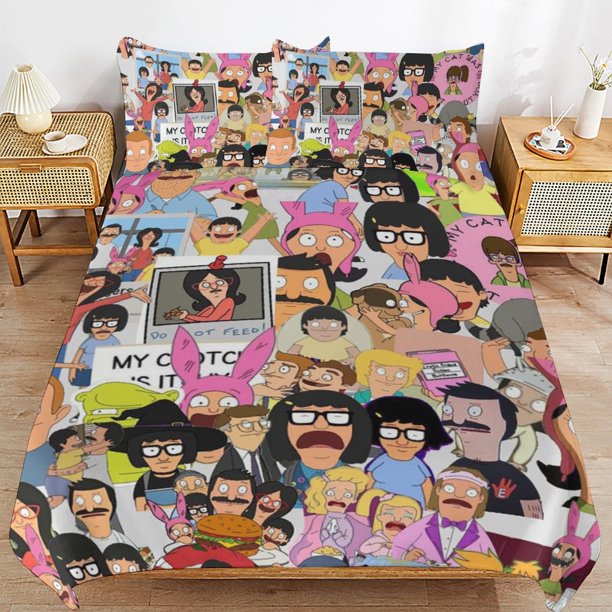Bob's Burgers Duvet Cover Set 3 Piece Bedding Set Double Sided Printing Decorative Comforter Cover Set