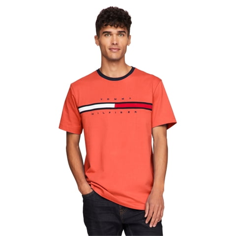 Camiseta Tommy Hilfiger De Manga Corta Con Estampado De Rayas Exclusivas Para Hombre