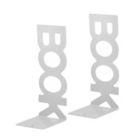 Magideal - Sujetalibros Metálicos Soporte Organizador Antideslizante Resistente Para Libros Revistas Cd Decoración Escritorio Adecuado Para Oficina Hogar Escuela Blanco