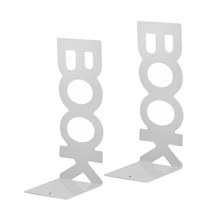 Magideal - Sujetalibros Metálicos Soporte Organizador Antideslizante Resistente Para Libros Revistas Cd Decoración Escritorio Adecuado Para Oficina Hogar Escuela Blanco