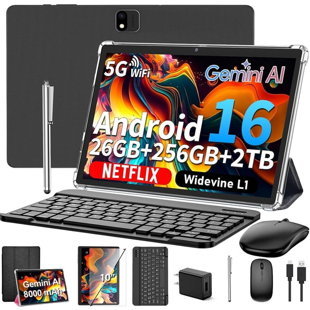 Tablet Relndoo TB02 de 10 pulgadas Android 16 con 26 GB de RAM y 256 GB de almacenamiento