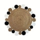 thumbnail image 1 of Alfombra Decorativa Yute Circular Negro/Blanco 120 cms Estilo Boho, 1 of 3