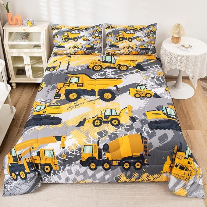 Milsleep - Feelyou Kids Construction Comforter Set Queen Size Juegos De Cama Para Niños