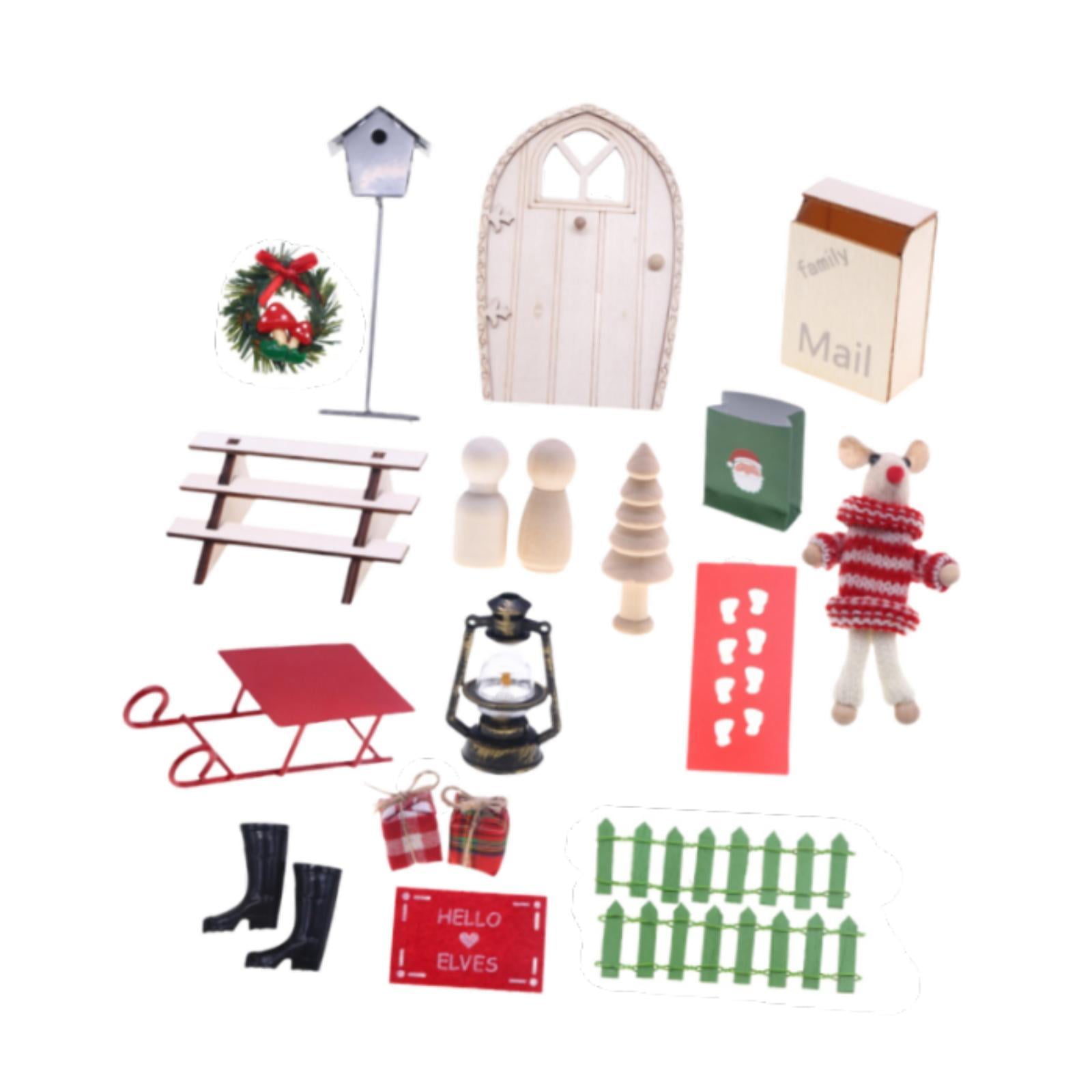 Magideal - 1/12 Decoración Navideña Para Casa De Muñecas, Conjunto De Casa De Muñecas De Hadas Navideñas, Decoración Para Casa De Muñecas, Accesorio De Paisaje