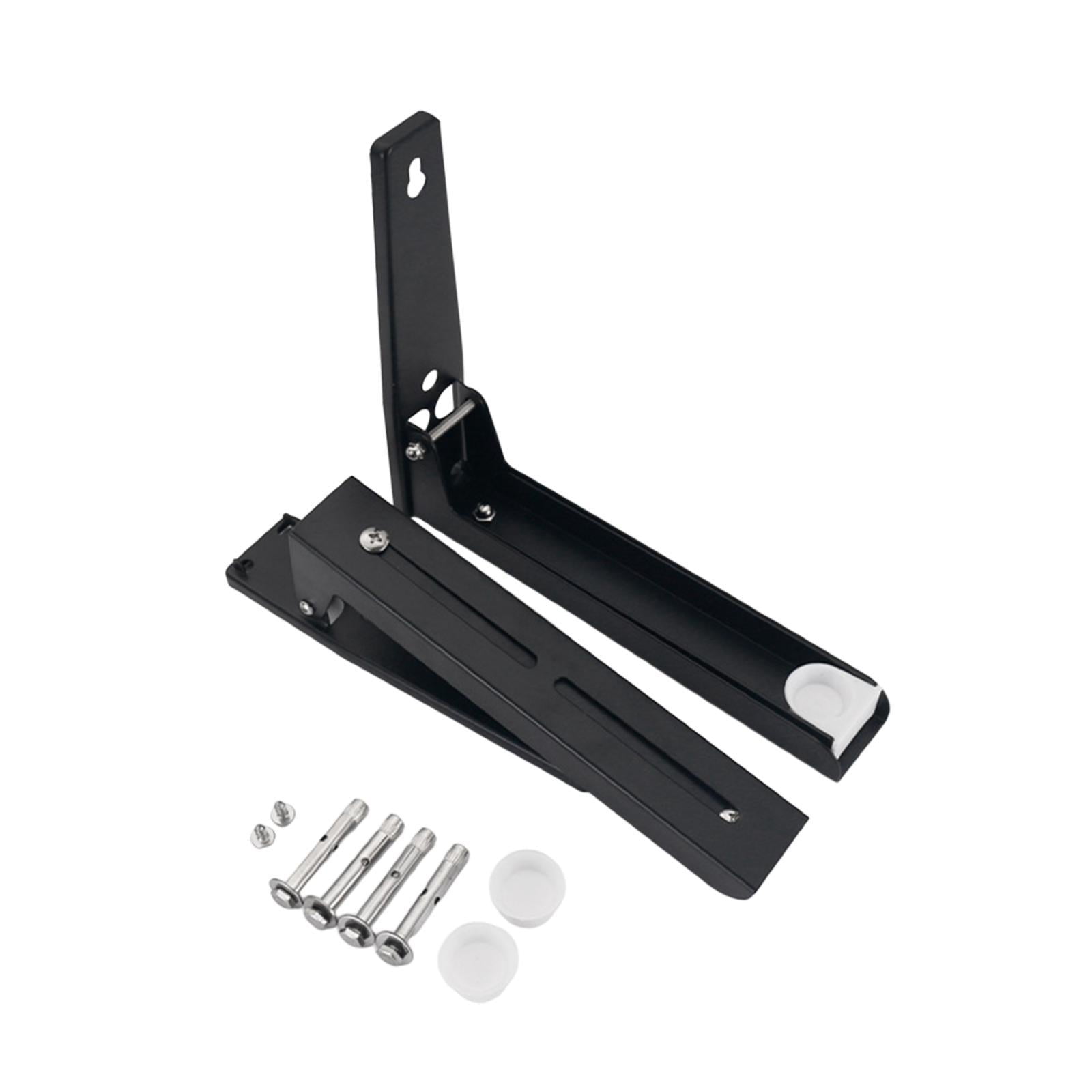 Magideal - Soporte De Montaje Para Microondas, Accesorio De Acero Al Carbono Resistente, Retráctil, Práctico, Para Montar En La Pared, Marco De Soporte Para Coci Negro