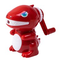Magideal - Sacapuntas De Manivela Portátil Con Diseño De Dinosaurio, Sacapuntas De Crayón De Dibujos Animados, Sacapuntas De Mano Para Niñas Y Niños, Regalos De Rojo