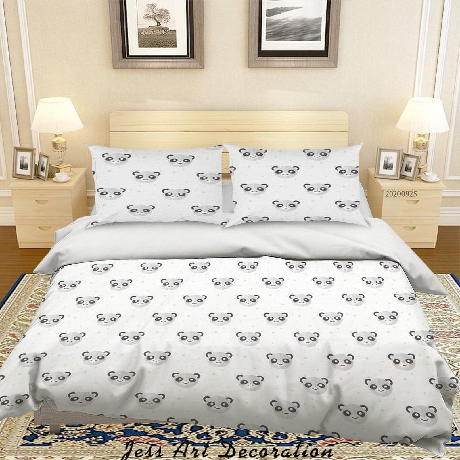 Milsleep - 3d Cartoon Animal Panda Pattern Quilt Cover Set Ropa De Cama Set Funda Nórdica
