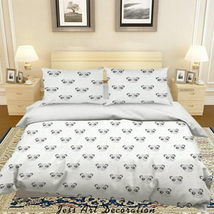 Milsleep - 3D Cartoon Animal Panda Pattern Quilt Cover Set Ropa De Cama Set Funda Nórdica