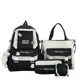 thumbnail image 1 of Large-capacity Cartoon Schoolbag 4-piece Set Cute Shoulder Backpack Handbag Pen Bag Student Campus Canvas Storage Bag, 1 of 3
