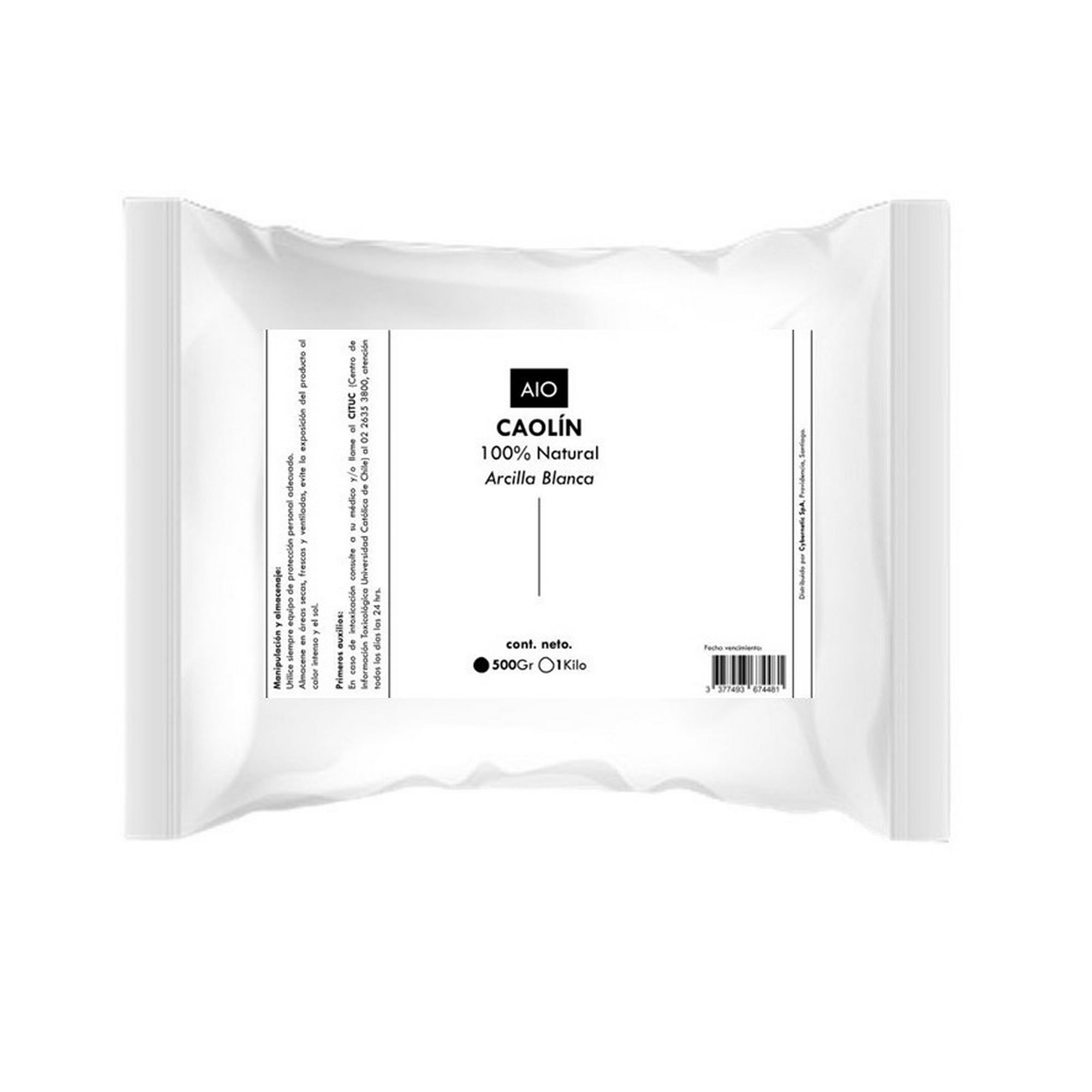 Aio - Caolín Arcilla Blanca 100% Natural Grado Cosmético 1/2 Kilo