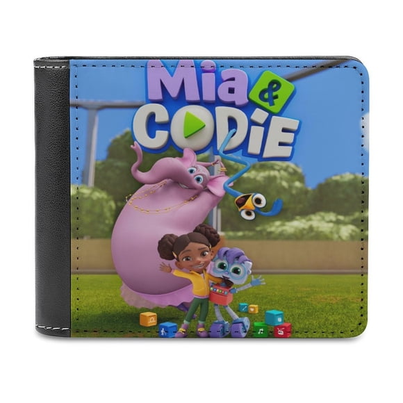 Mia y Codie Cartera de Cuero PU para Hombres, Tarjetero Bifold Delgado, Cartera Minimalista de Cuero Sintético Suave