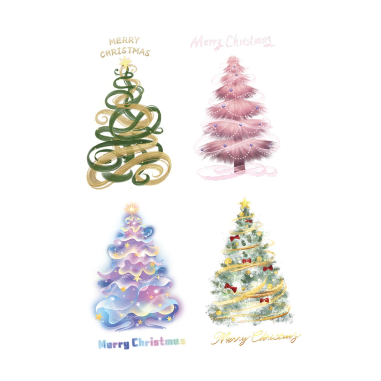 Magideal - Pegatinas Para Ventanas Con Árboles De Navidad, Pegatinas Para Árboles De Navidad, Murales Decorativos Para Puertas De Vidrio, Calcomanías Para Ventan