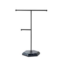 Ioensy - Organizador De Joyas Colgador De Collares De Metal Para Collares Pendientes Pendientes Anillos Negro