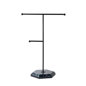 Ioensy - Organizador De Joyas Colgador De Collares De Metal Para Collares Pendientes Pendientes Anillos Negro