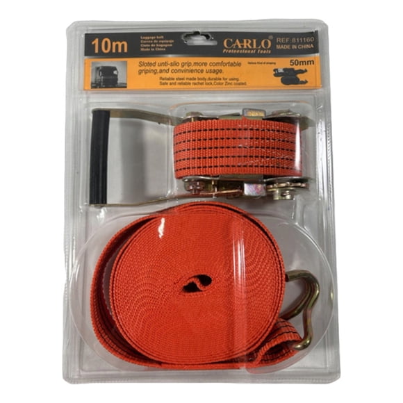 Eslingas D/amarre De 10 Metros 10mx5cm Naranja Carlo 6000441