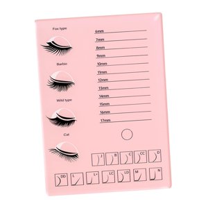 Ioensy - Paleta De Pestañas, Soporte Para Injerto De Pestañas, Bandeja Aplicadora Acrílica De 6-17Mm, Rosa