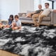 thumbnail image 2 of Alfombra PAGISOFE, negra, blanca y gris, suave y esponjosa, 120 x 180 cm, 2 of 9