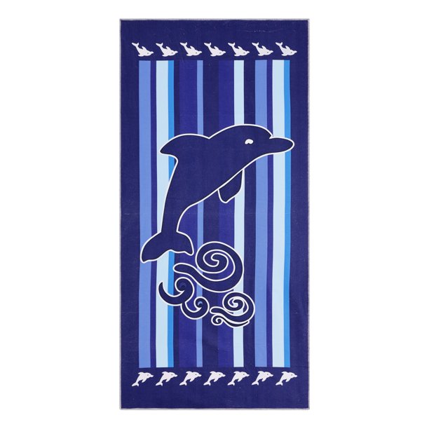 Toalla de Playa Sobredimensionada REGALWOVEN, Toallas de Piscina de Secado Rápido y Ligeras para Viajes, Deportes, Camping Patrón-Océano 28" x 56"