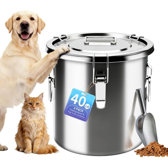 Contenedor de Alimento para Perro PRRPRR 18 kg Hermético de Metal con Cucharón