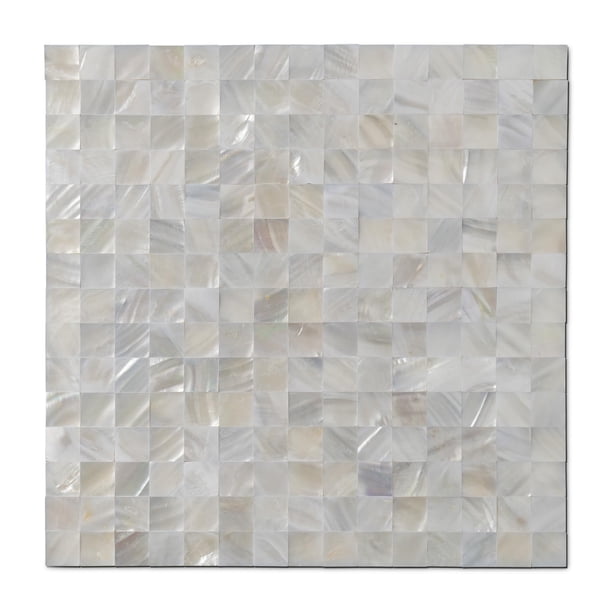 Reovatile 1 hoja de mosaico de conchas perladas para backsplash, azulejo autoadhesivo para pared par