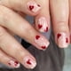 thumbnail image 1 of Press On Nails, Glossy Short Square Shape Acrylic Fake Nails With Red Heart Design, False Nails Decorations Kit For Women, 1 of 2