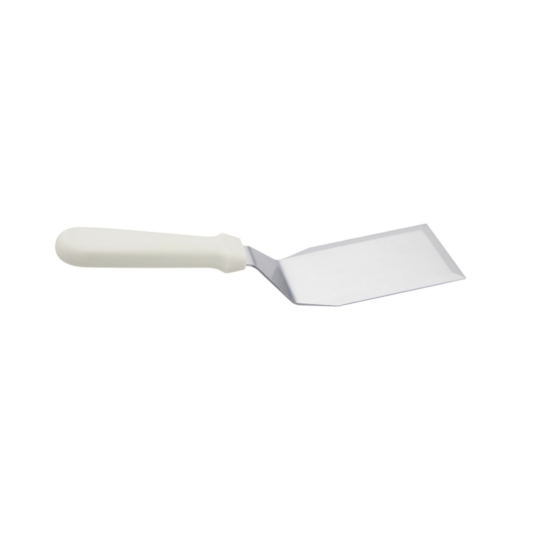 Sunnex - Espatula Plancha Curva Solida Mango Blanco 26 Cm
