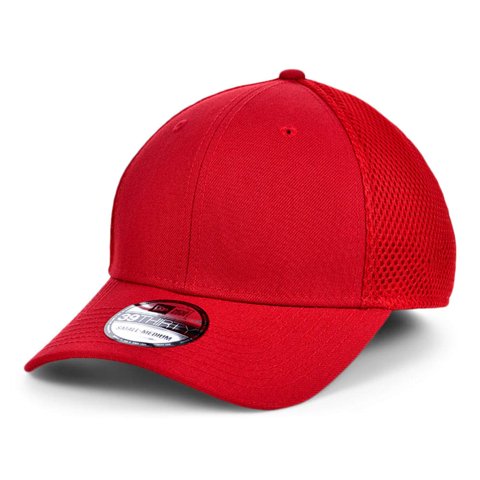 Gorra New Era Blank Custom 39Thirty, Ajustada, Elástica, Color Rojo Neón