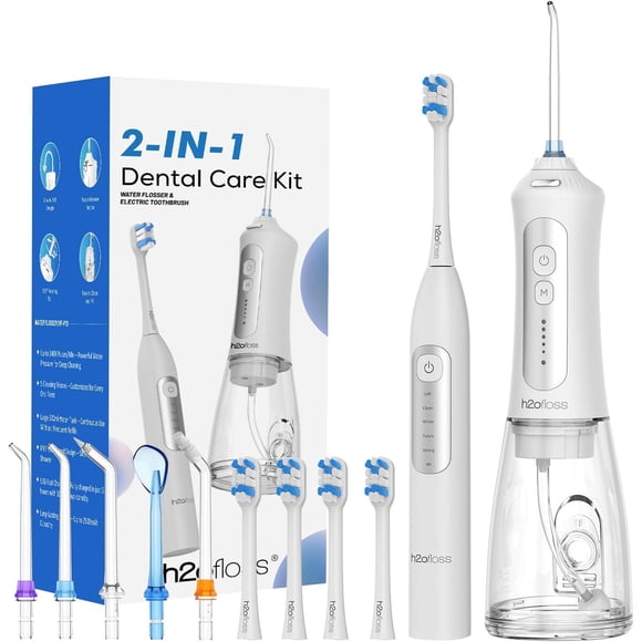 Cepillo sónico H2ofloss 2 en 1 irrigador 300 ml 40000 vpm