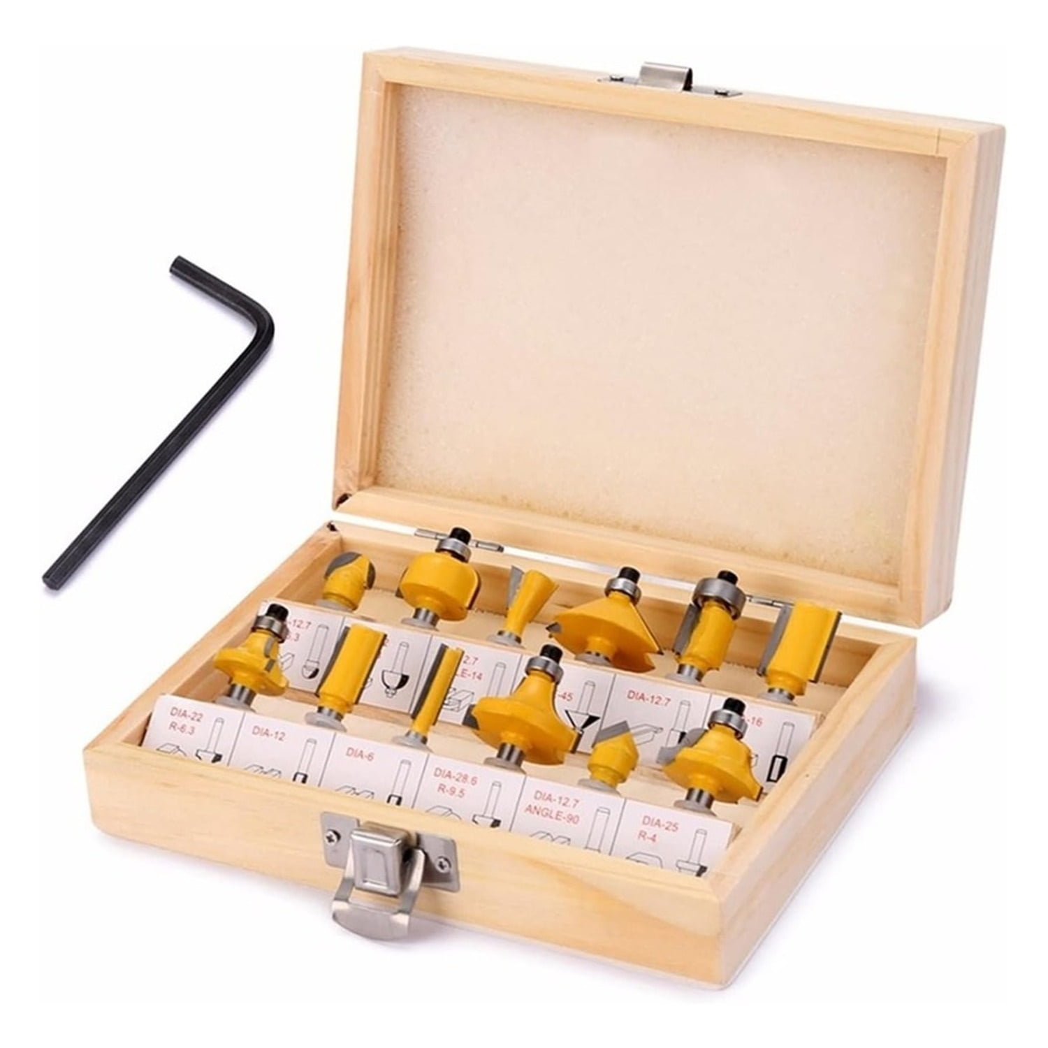 Genérico - Juego De 12 Brocas Fresas Madera Router 6.35mm 1 4