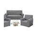 thumbnail image 2 of Set De Fundas De Sofa 3+1+1 - Diseño Cuadrille Gris, 2 of 4