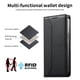 thumbnail image 3 of Funda tipo cartera con bloqueo RFID para iPhone 16e cubierta magnética de cuero con tapa y soporte Negro, 3 of 6
