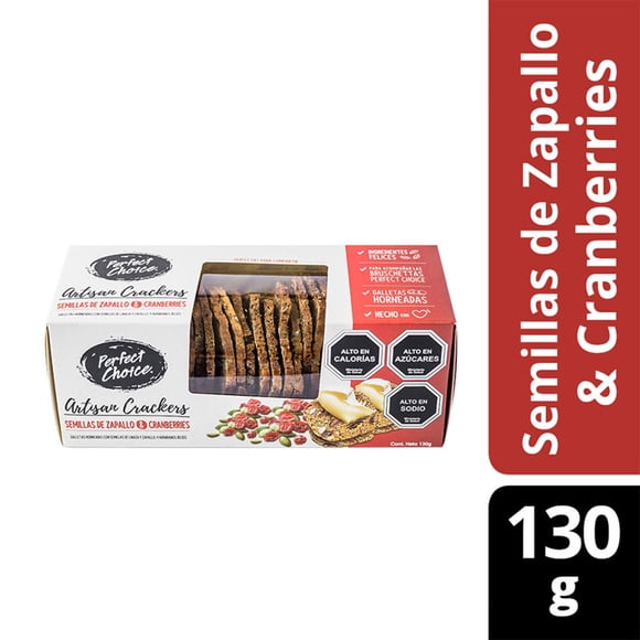 Galletas Tostadas Artesanales con Semillas de Zapallo & Cranberries Bolsa, 130 g