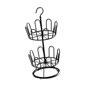 Magideal - Zapatero Giratorio, Organizador De Zapatos Redondo, Herramienta Esencial De Secado De Zapatos, Estante De Metal Moderno Para Árboles Para Balcones Al Negro 2 Niveles