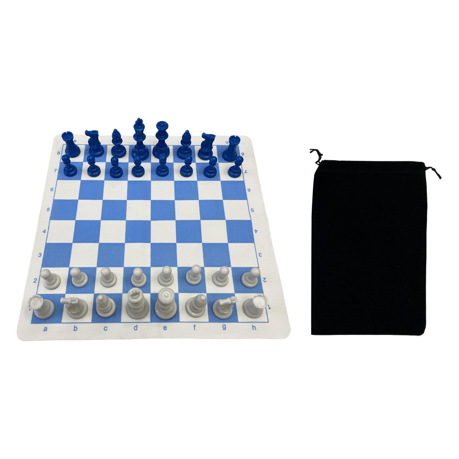 Bothyi - Juego De Ajedrez Plegable, Ligero, Para Viajes, Para Exteriores, Interior Y Exterior, Bolsa De Franela