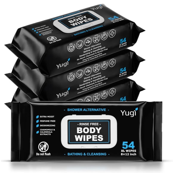 Toallitas Corporales Yugi Baby Green XL Sin Fragancia 54 Unidades