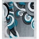 thumbnail image 4 of Alfombra decorativa United Weavers Bristol Rhiannon, 55 x 85 cm, color turquesa, 4 of 5