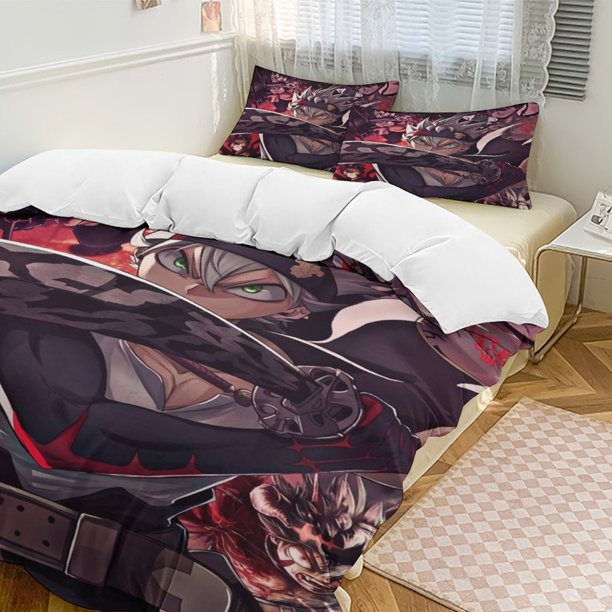 Black Clover Anime Home Bed 3-piece Set Classic Japanese Anime Polyester Wash Student Dormitory Set