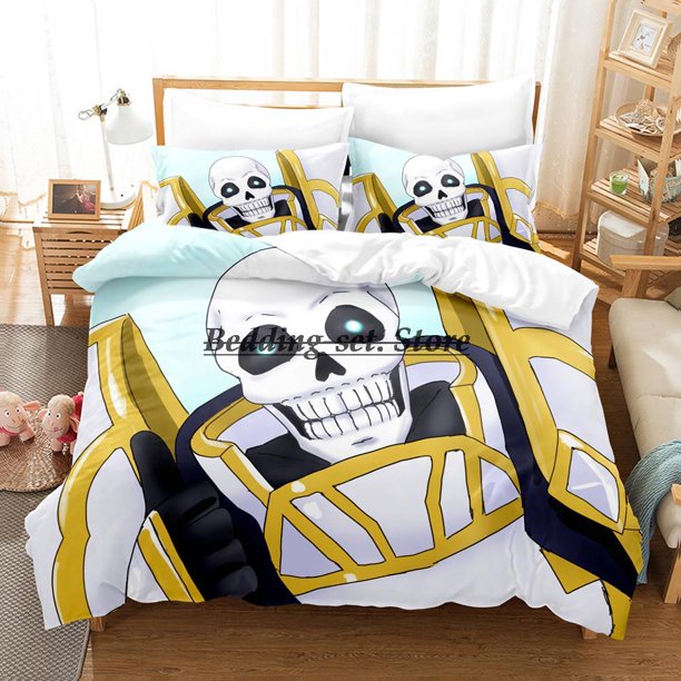 Anime Skeleton Knight in Another World Bedding Set Single Twin Full Size Bed Set Adult Kid Bedroom Duvet cover Sets Bed Sheets