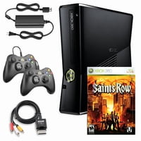 Xbox 360 S Consola De Juegos 250Gb Negra Con Saint Rows Y 2 Controles Retrofam Negros - Reacondicionado