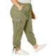 thumbnail image 1 of Pantalones Cargo con Bolsillos y Cintura Elástica con Cordón para Mujer Talla Grande de Agnes Orinda 2X Verde Militar, 1 of 9