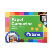 Torre - Papel Gamuzina 12 Pliegos / 12 Colores 20X30Cms