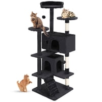 Torre Para Gatos Cat Tree Fdw De 137 Cm Con Rascador Y Condominio, Gris Oscuro