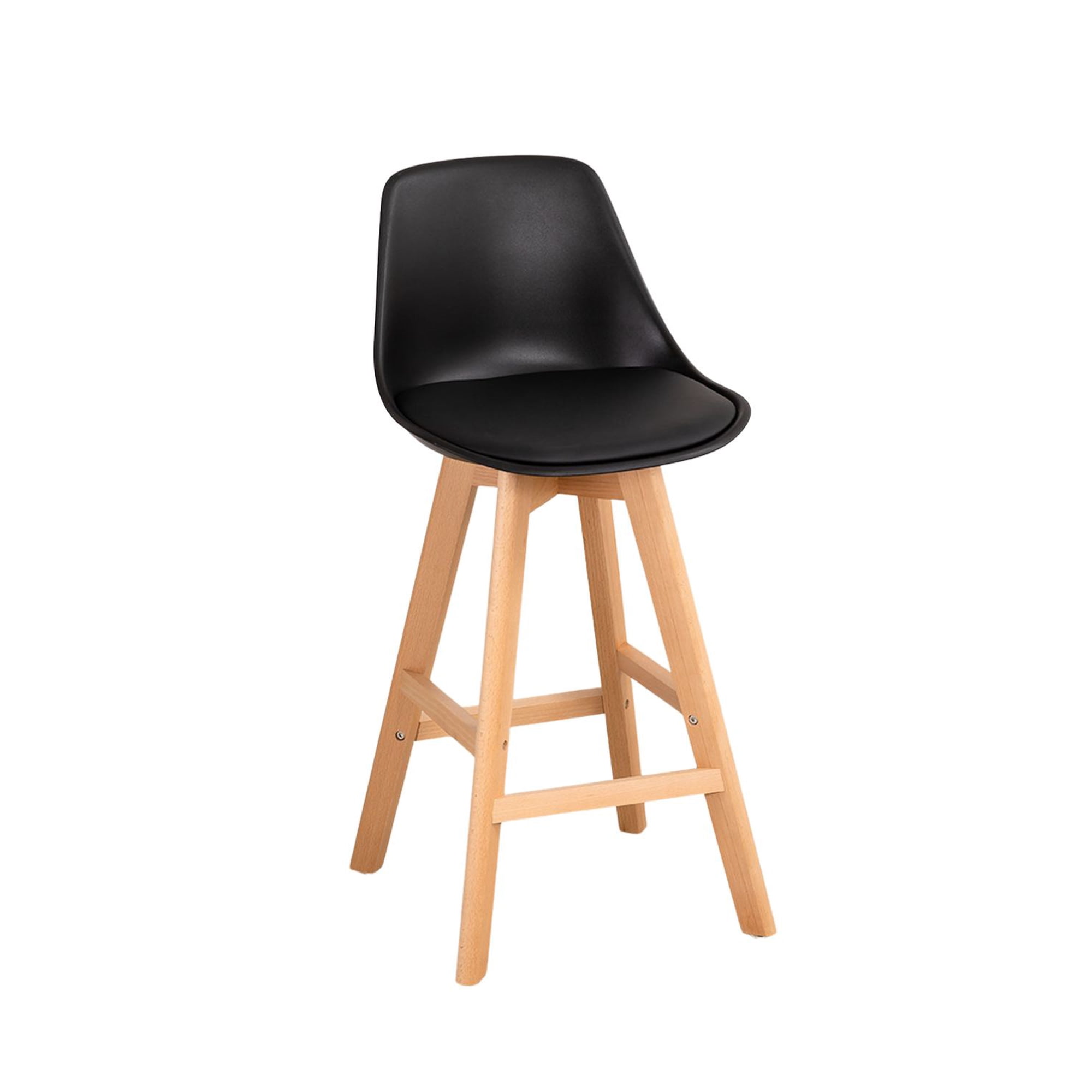 Habita2 Chile - Taburetes O Pisos Terry Base Madera 70 Cm Negro
