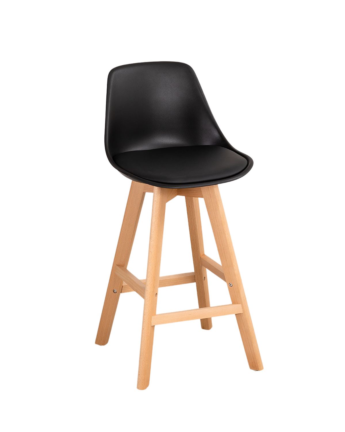 Habita2 Chile - Taburetes O Pisos Terry Base Madera 61 Cm - Negro